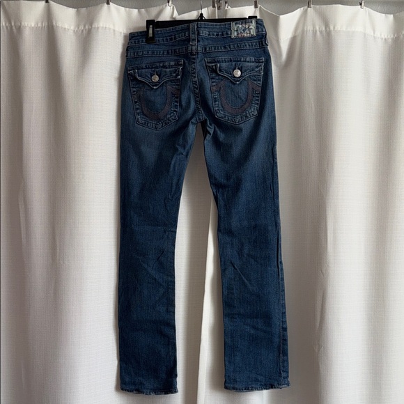 7 For All Mankind Women's slight distressed Blue Boot Cut Jeans - Picture 1 of 4